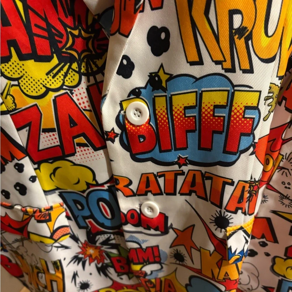 Comic Pop Art Men’s Suit — Colorful Graphic Print